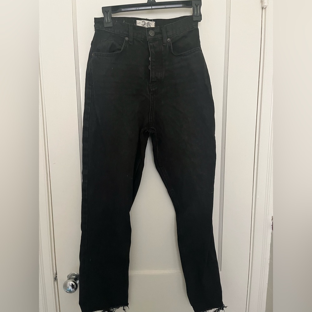 Free People Miles Away High Rise Black Jeans